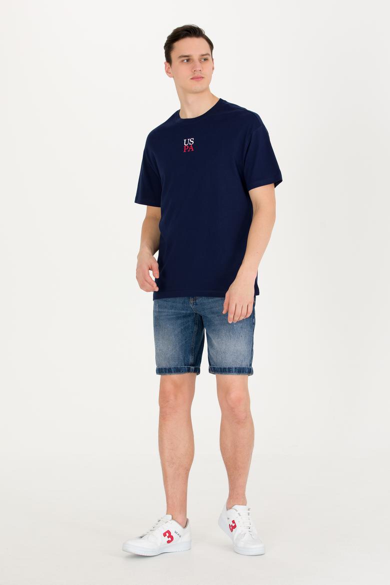 Erkek Lacivert Comfort Bisiklet Yaka Tişört - 50267486012