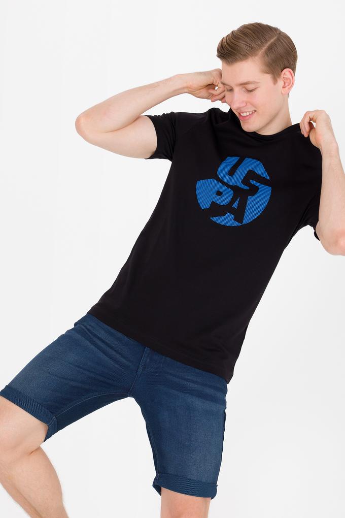 Erkek Siyah Bisiklet Yaka T-Shirt