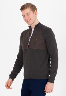 Erkek Antrasit Melanj Triko Hırka - 50253676013