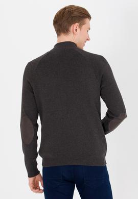 Erkek Antrasit Melanj Triko Hırka - 50253676013