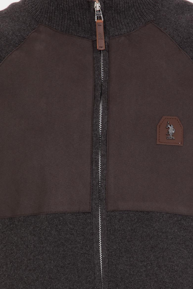 Erkek Antrasit Melanj Triko Hırka - 50253676013