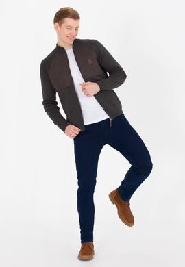 Erkek Antrasit Melanj Triko Hırka - 50253676013