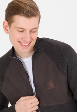 Erkek Antrasit Melanj Triko Hırka - 50253676013