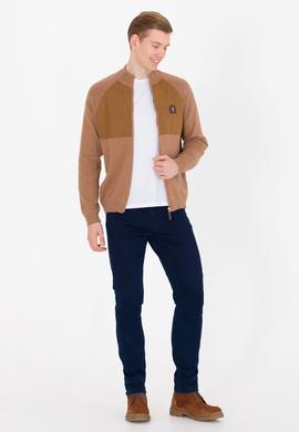 Erkek Camel Melanj Triko Hırka - 50253676023