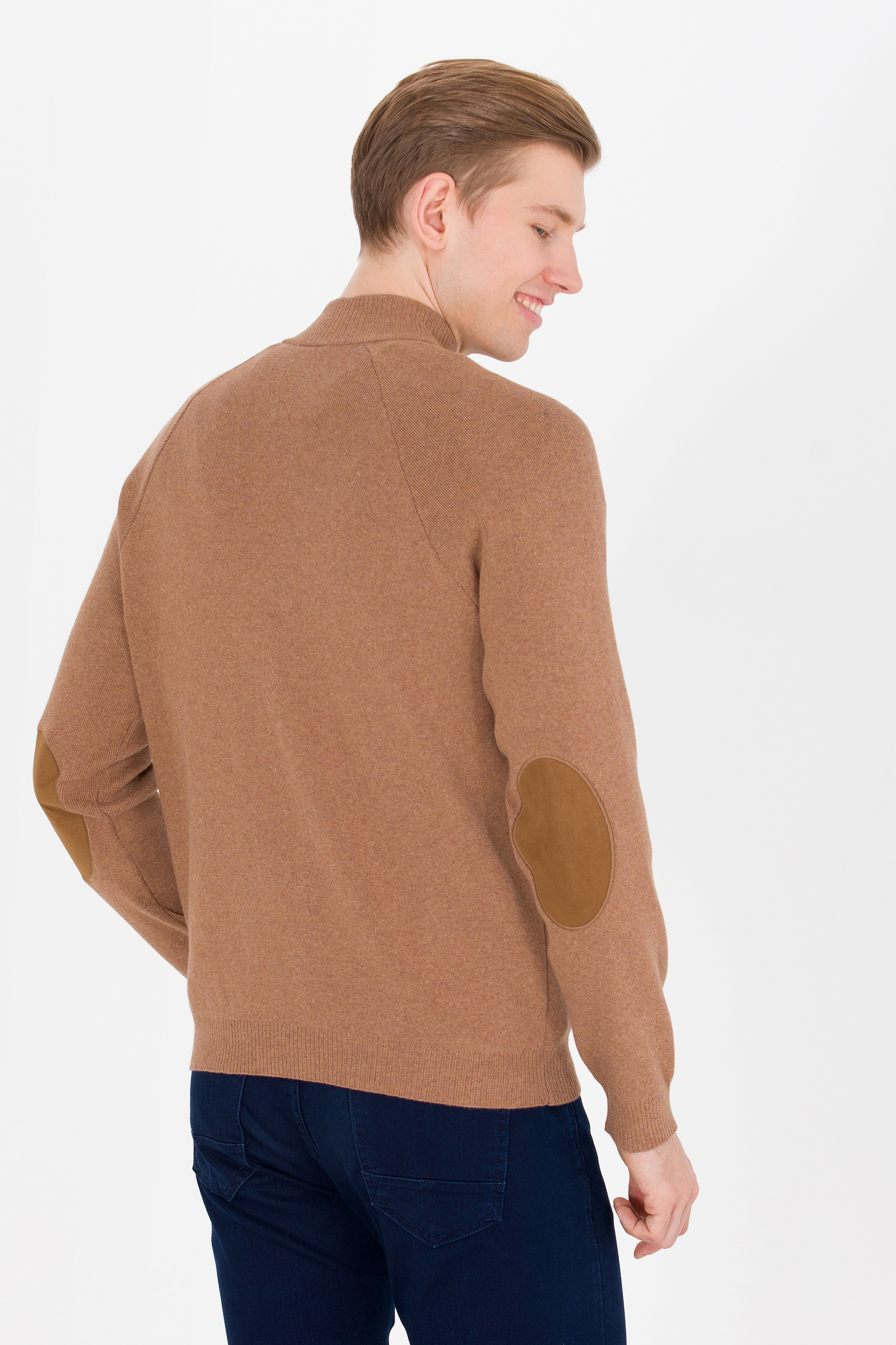 Erkek Camel Melanj Triko Hırka - Image 5