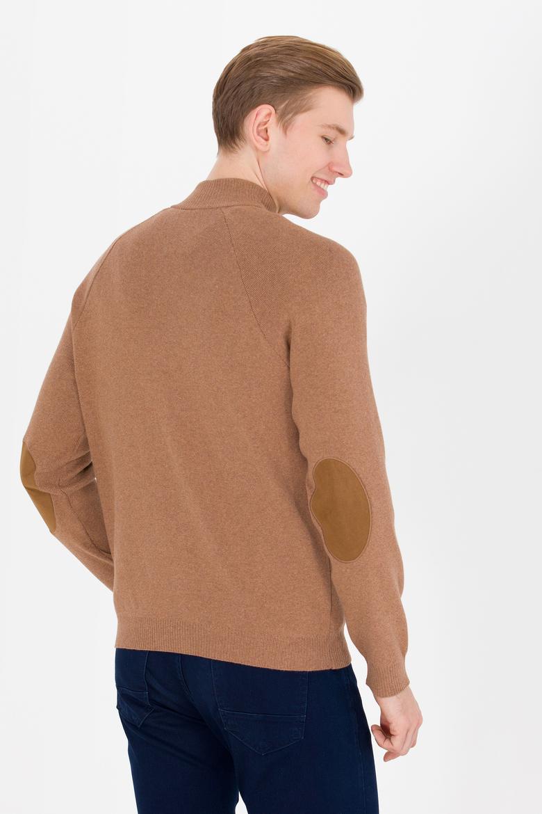 Erkek Camel Melanj Triko Hırka - 50253676023