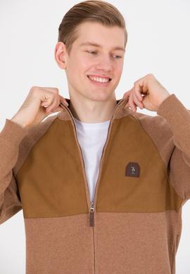 Erkek Camel Melanj Triko Hırka - 50253676023