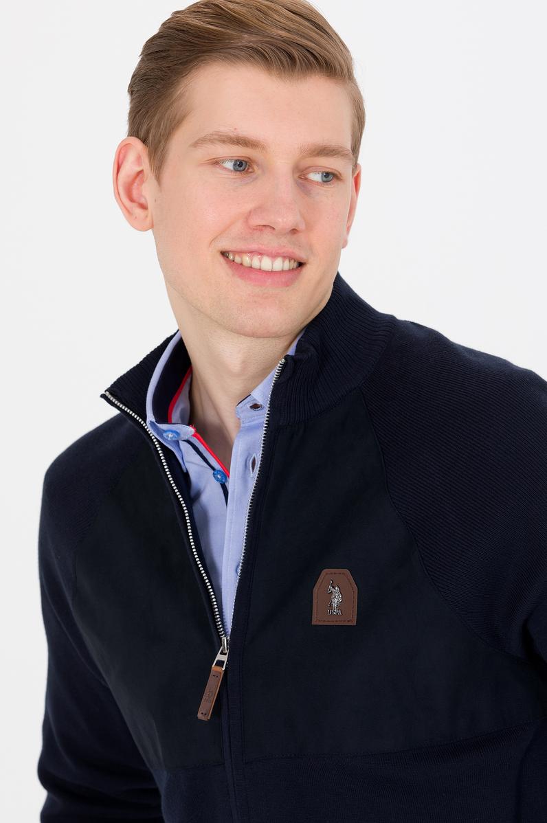 Erkek Lacivert Triko Hırka