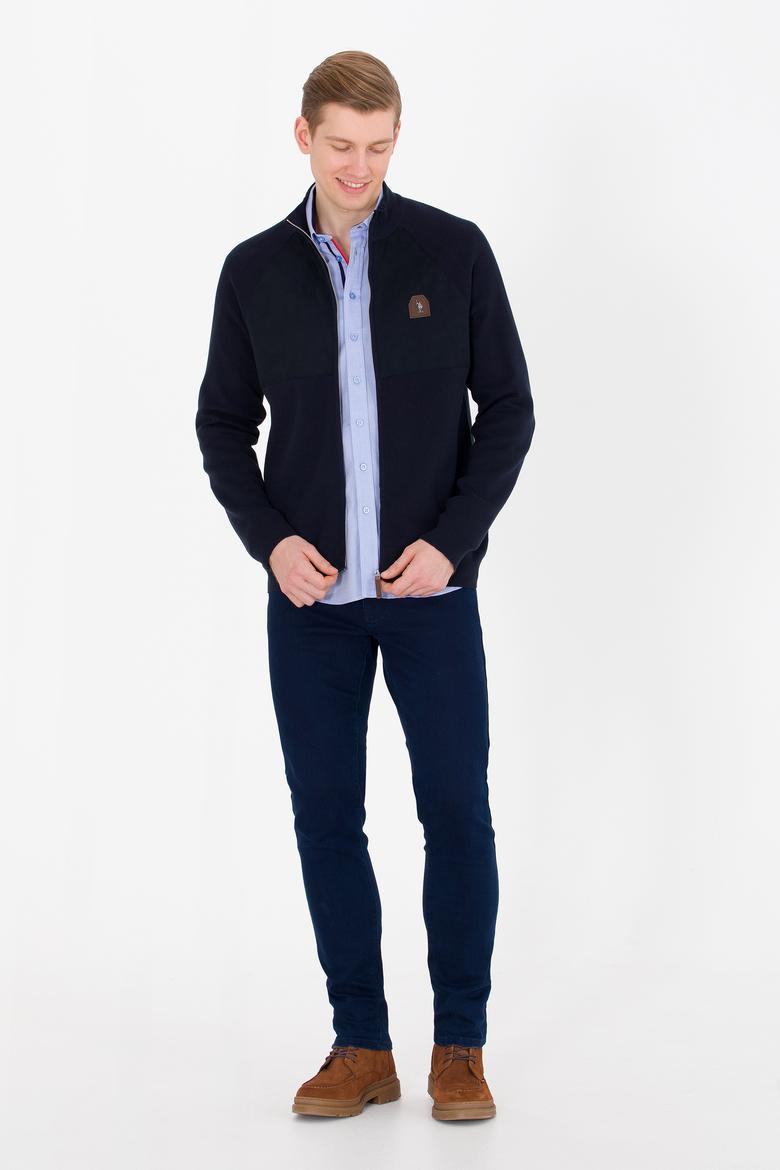 Erkek Lacivert Triko Hırka - 50253676003