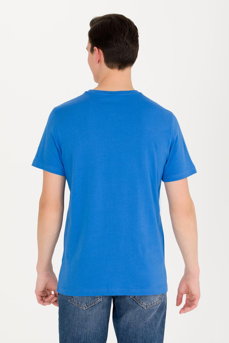 Erkek Saks Basic Bisiklet Yaka Tişört - 50262976213