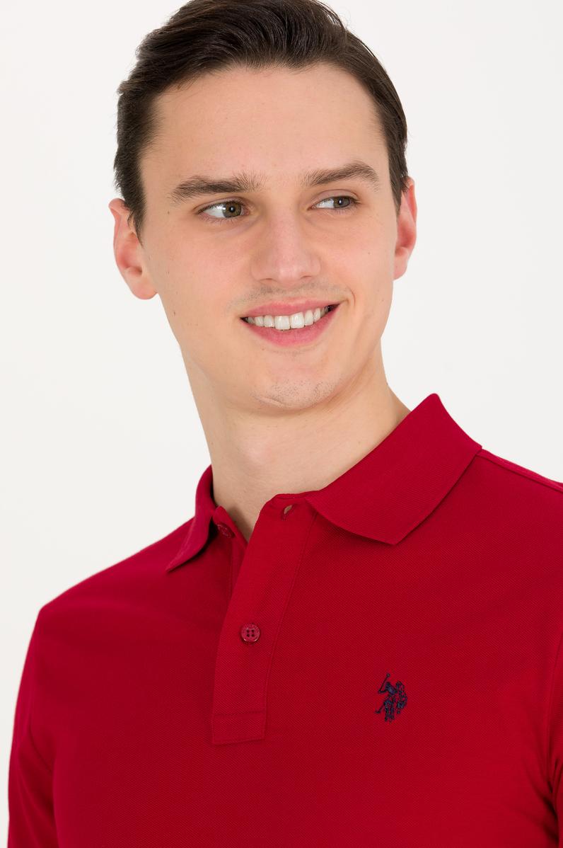 Erkek Bordo Basic Polo Yaka Tişört