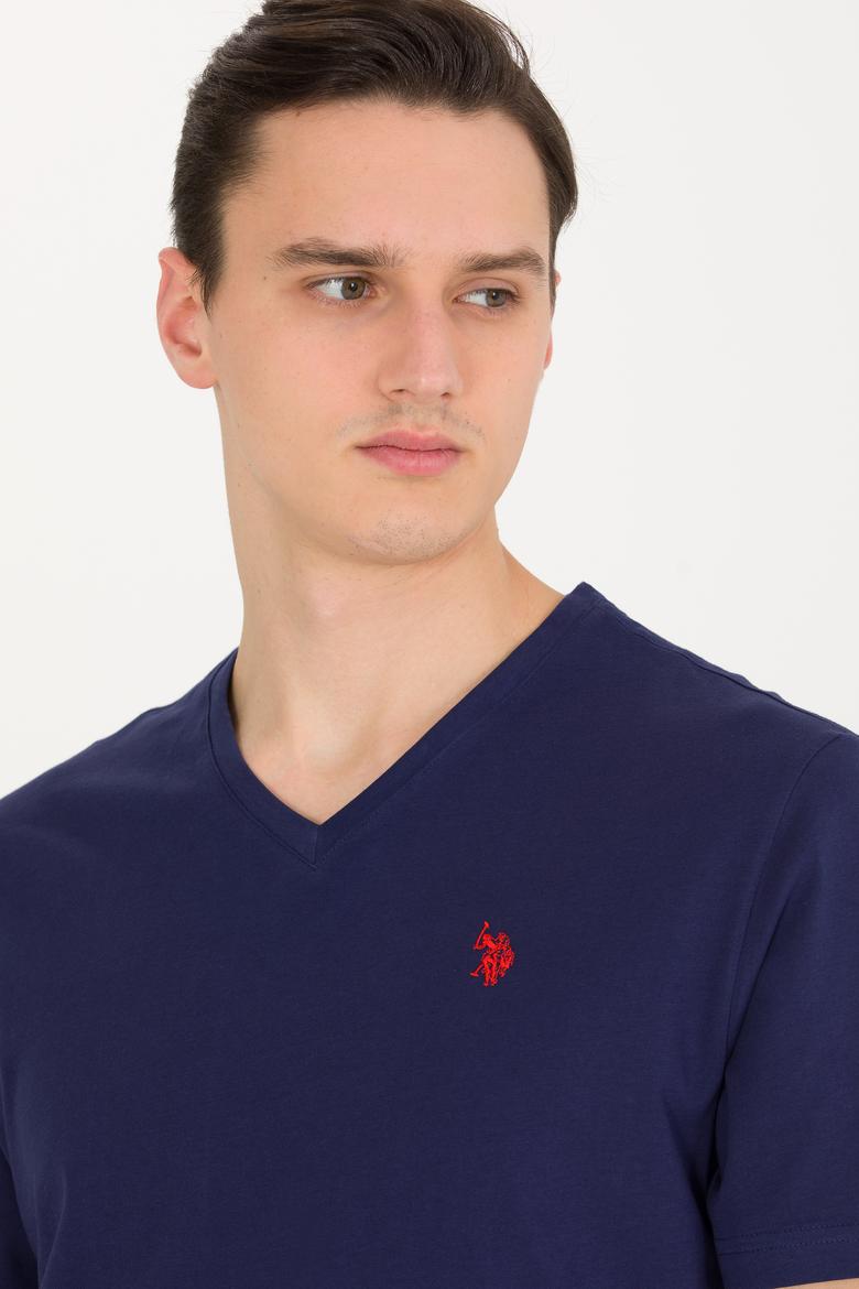 Erkek Lacivert Basic V Yaka Tişört - 50263203036