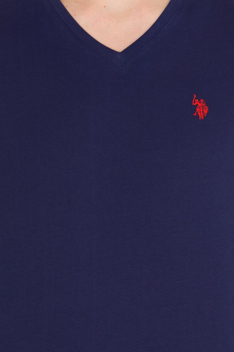 Erkek Lacivert Basic V Yaka Tişört - 50263203036