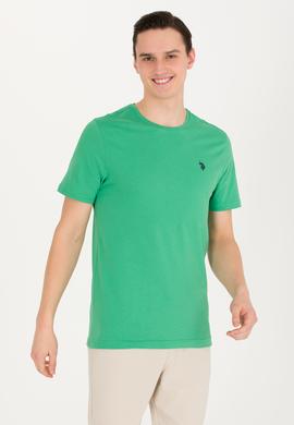 Erkek Yeşil Basic Bisiklet Yaka Tişört - 50263026076