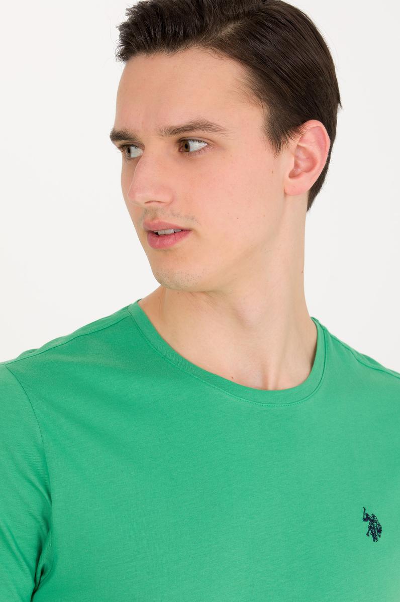 Erkek Yeşil Basic Bisiklet Yaka Tişört