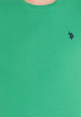 Erkek Yeşil Basic Bisiklet Yaka Tişört - 50263026076