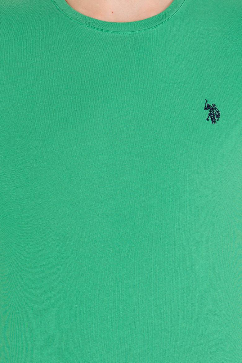 Erkek Yeşil Basic Bisiklet Yaka Tişört - 50263026076