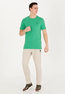 Erkek Yeşil Basic Bisiklet Yaka Tişört - 50263026076