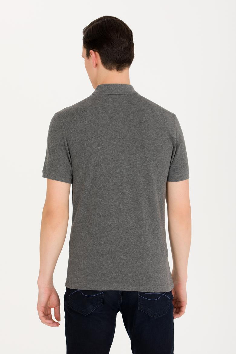 Erkek Antrasit Melanj Basic Polo Yaka Tişört - 50262933141