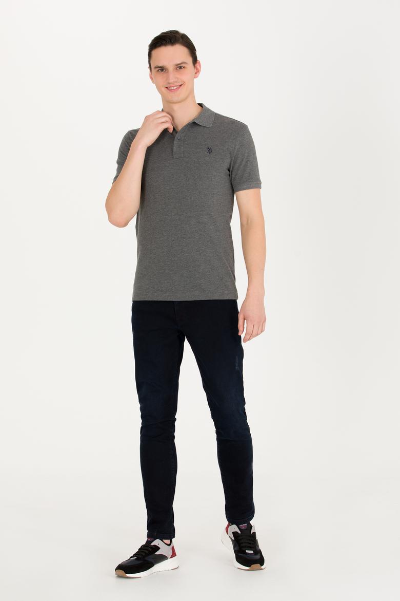 Erkek Antrasit Melanj Basic Polo Yaka Tişört - 50262933141