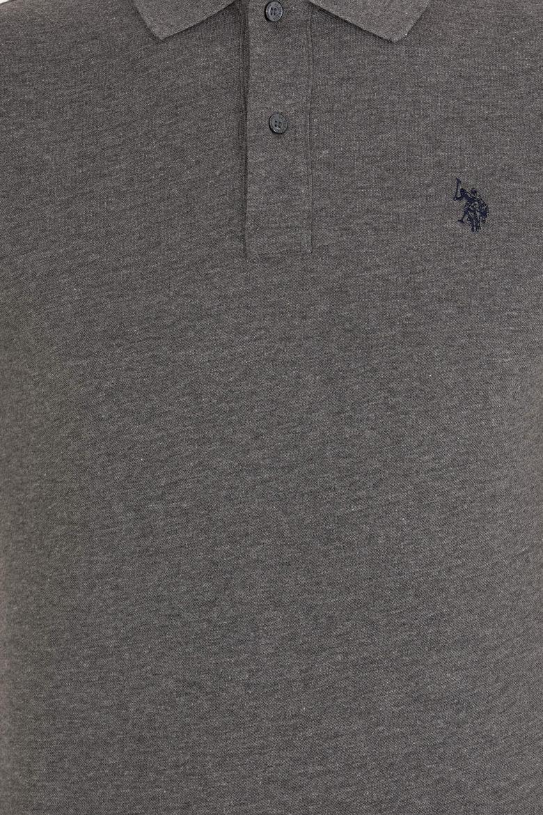 Erkek Antrasit Melanj Basic Polo Yaka Tişört - 50262933141
