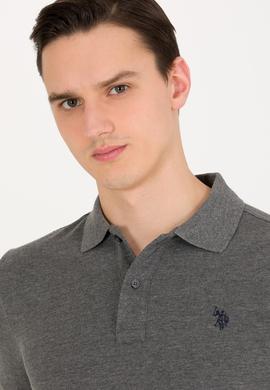 Erkek Antrasit Melanj Basic Polo Yaka Tişört - 50262933141