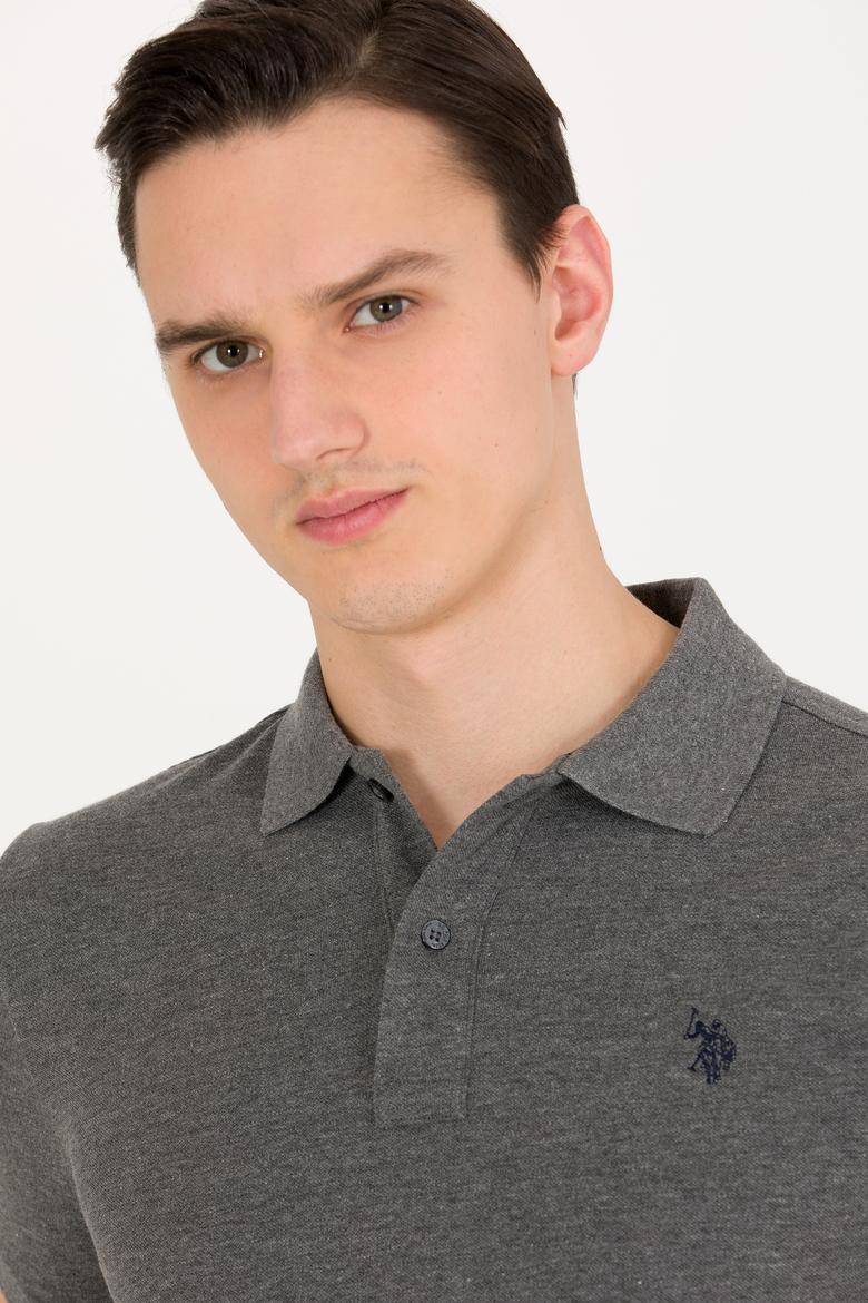 Erkek Antrasit Melanj Basic Polo Yaka Tişört - 50262933141