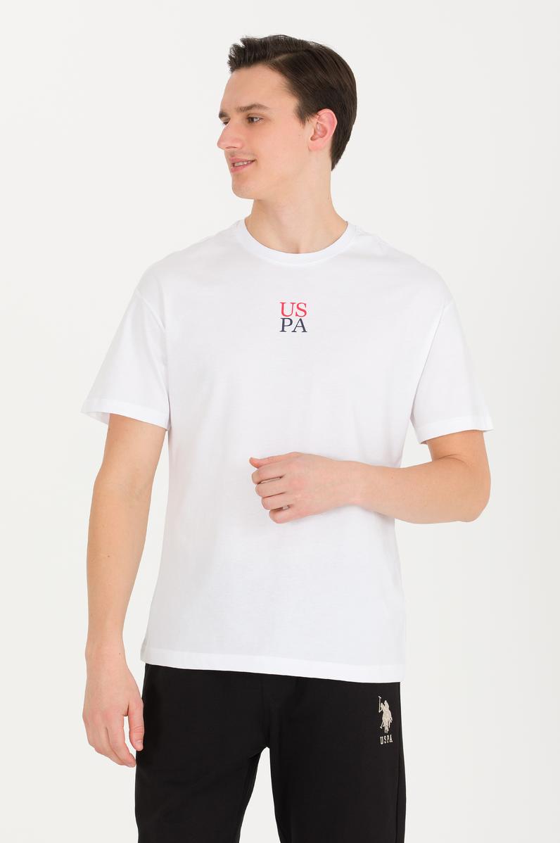 Erkek Beyaz Bisiklet Yaka T-Shirt