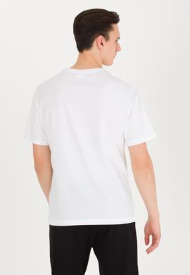 Erkek Beyaz Bisiklet Yaka T-Shirt - 50267486022