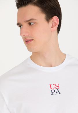 Erkek Beyaz Bisiklet Yaka T-Shirt - 50267486022