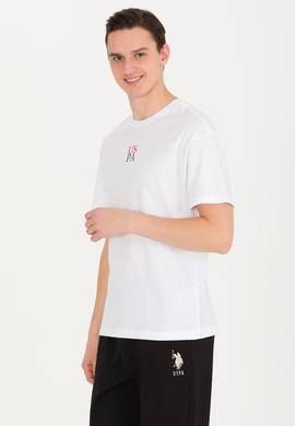 Erkek Beyaz Bisiklet Yaka T-Shirt - 50267486022