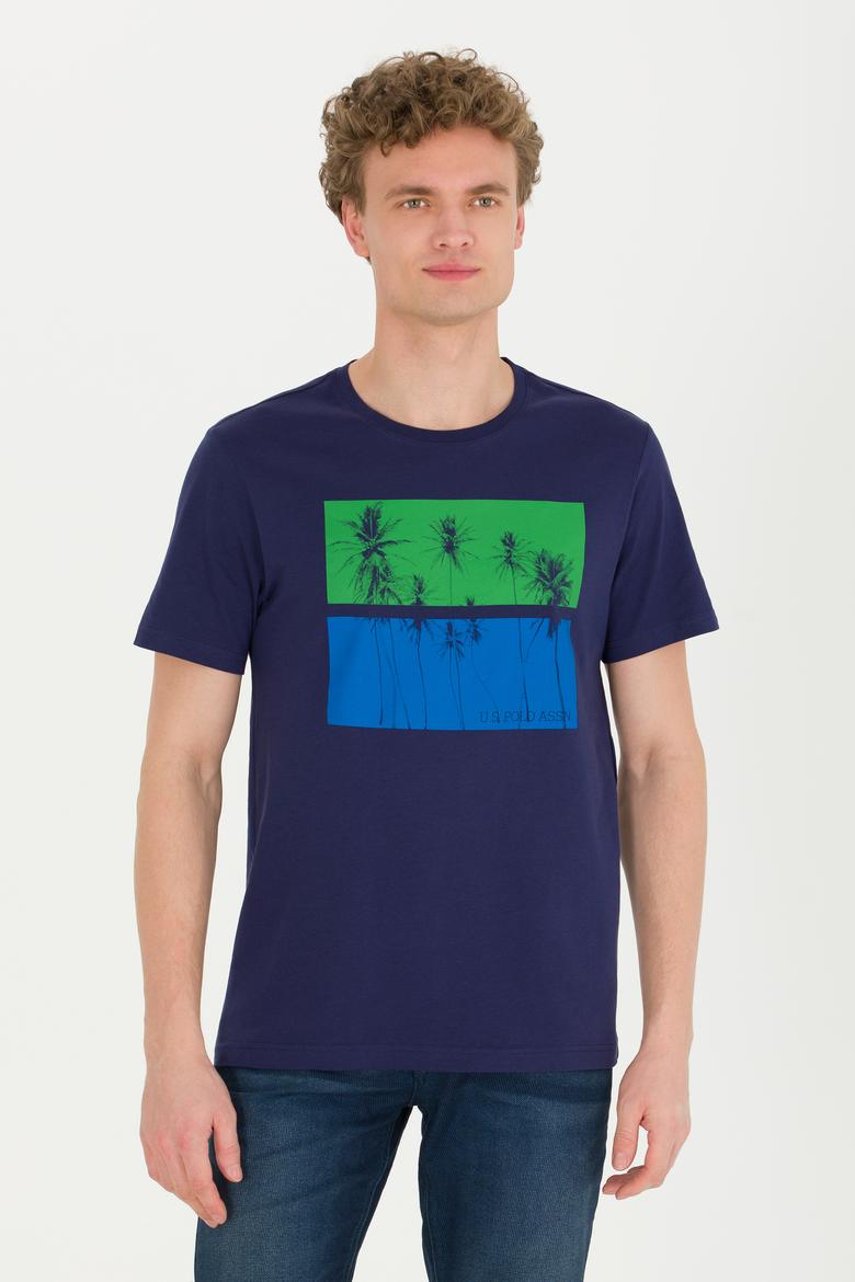 Erkek Lacivert Bisiklet Yaka Tişört - 50264934017