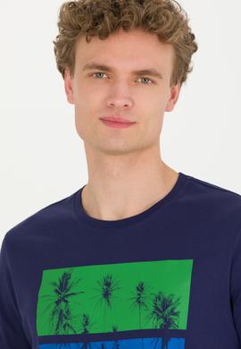 Erkek Lacivert Bisiklet Yaka Tişört - 50264934017