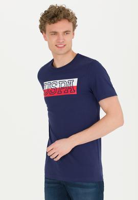 Erkek Lacivert Bisiklet Yaka Tişört - 50264954031