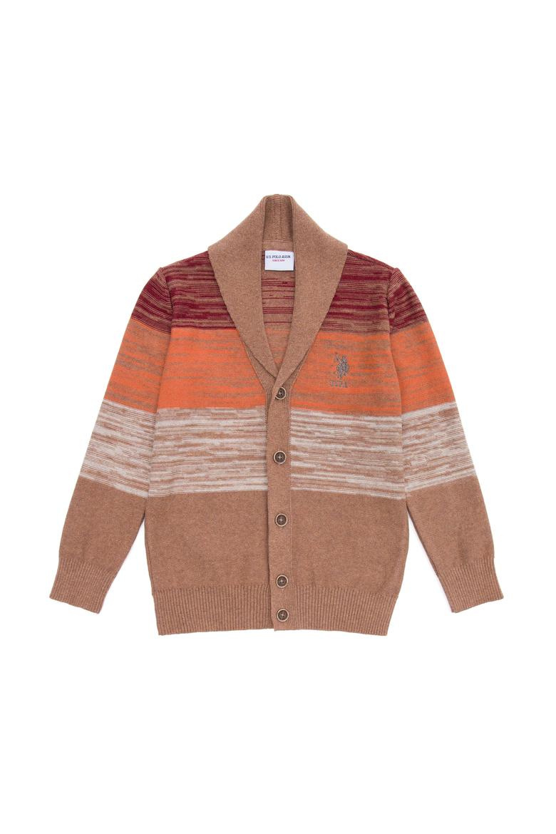 Erkek Çocuk Vişne Triko V Yaka Hırka