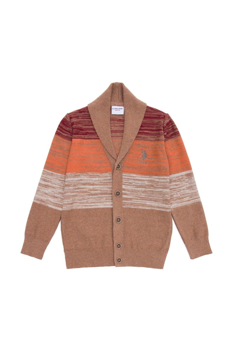 Erkek Çocuk Vişne Triko V Yaka Hırka