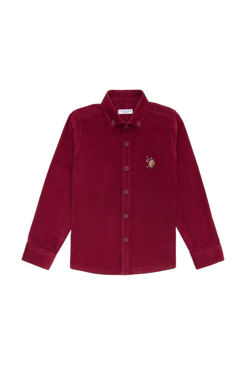 Erkek Çocuk Vişne Uzun Kollu Gömlek