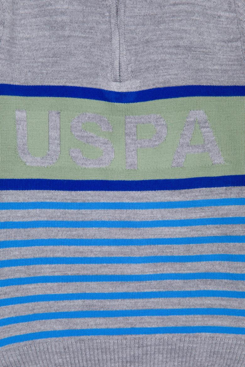 Erkek Çocuk Gri Melanj Fermuarlı Kazak - 50253340012