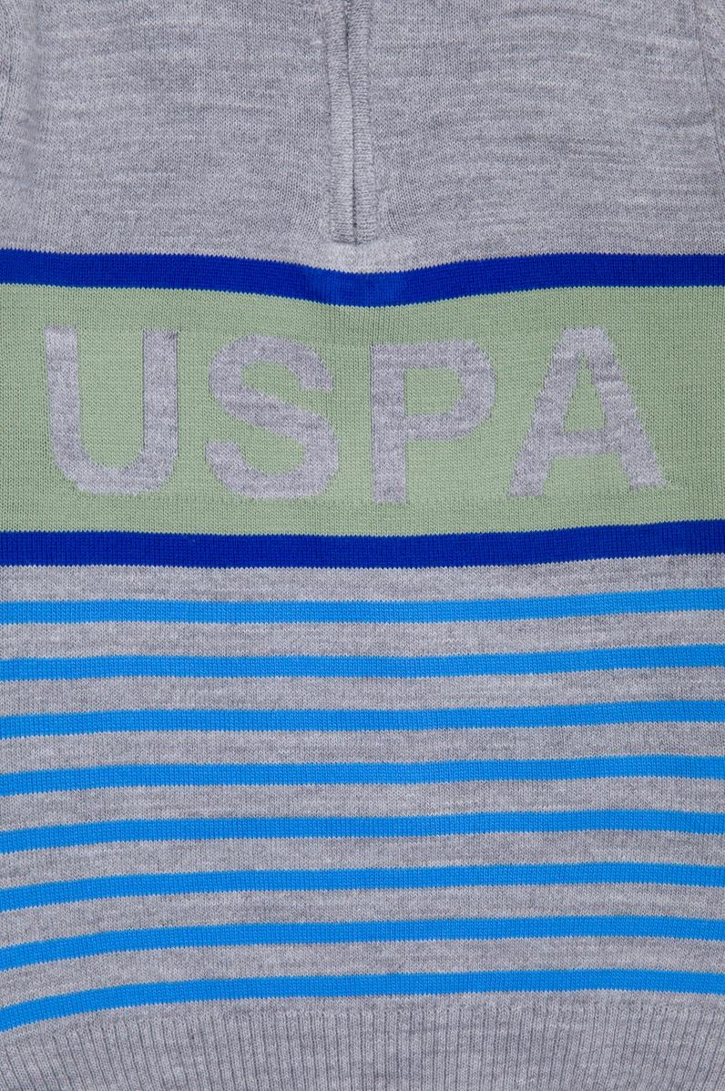 Erkek Çocuk Gri Melanj Fermuarlı Kazak