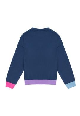 Kız Çocuk İndigo Bisiklet Yaka Kazak - 50256705007