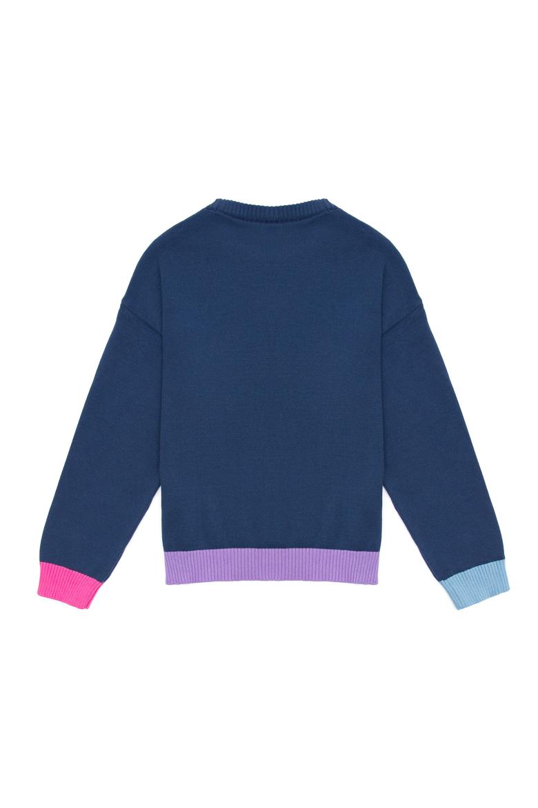 Kız Çocuk İndigo Bisiklet Yaka Kazak - 50256705007