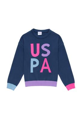 Kız Çocuk İndigo Bisiklet Yaka Kazak - 50256705007