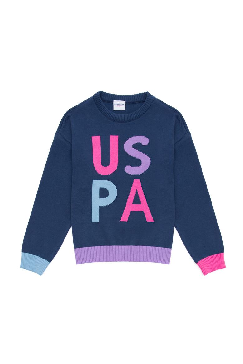 Kız Çocuk İndigo Bisiklet Yaka Kazak - 50256705007