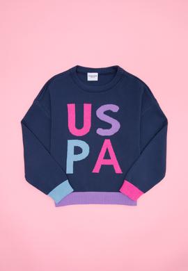 Kız Çocuk İndigo Bisiklet Yaka Kazak - 50256705007