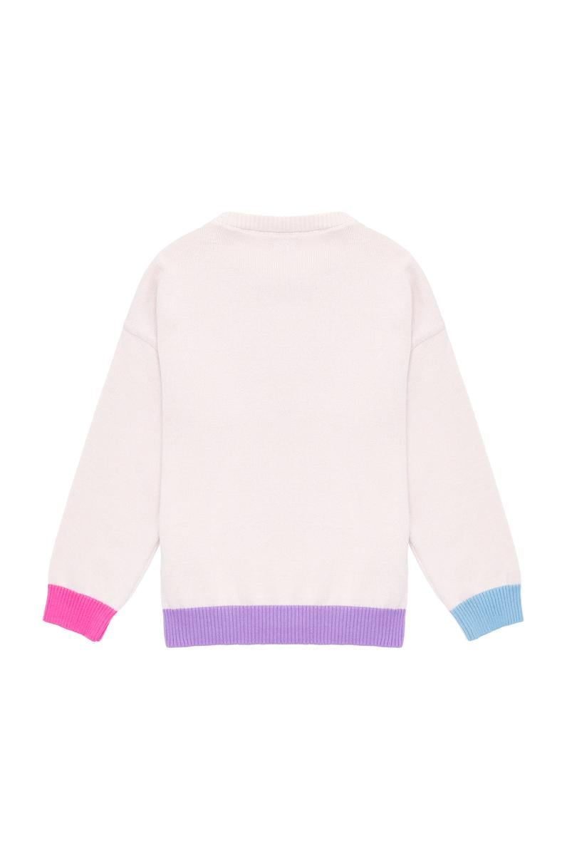 Kız Çocuk Krem Bisiklet Yaka Kazak