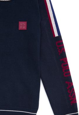 Erkek Çocuk Lacivert Bisiklet Yaka Triko Kazak - 50253818001