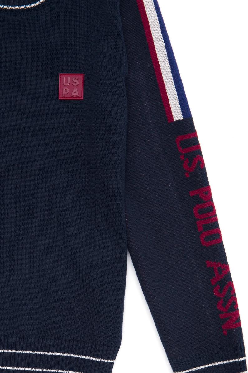 Erkek Çocuk Lacivert Bisiklet Yaka Triko Kazak