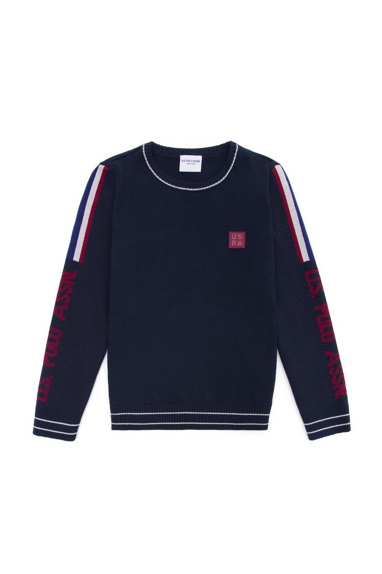 Erkek Çocuk Lacivert Bisiklet Yaka Triko Kazak