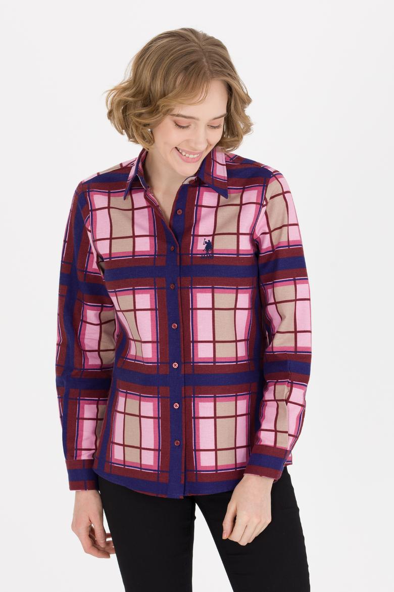 Kadın Vişne Uzun Kollu Gömlek - 50253327014