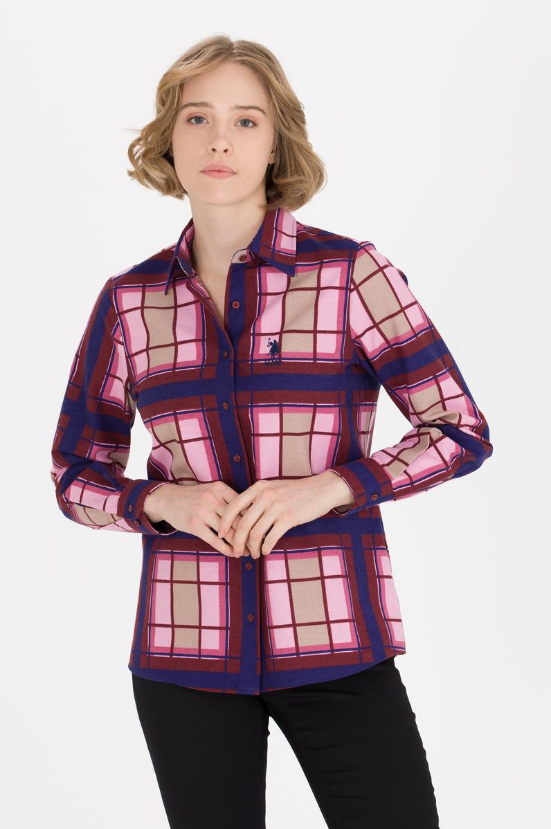 Kadın Vişne Uzun Kollu Gömlek